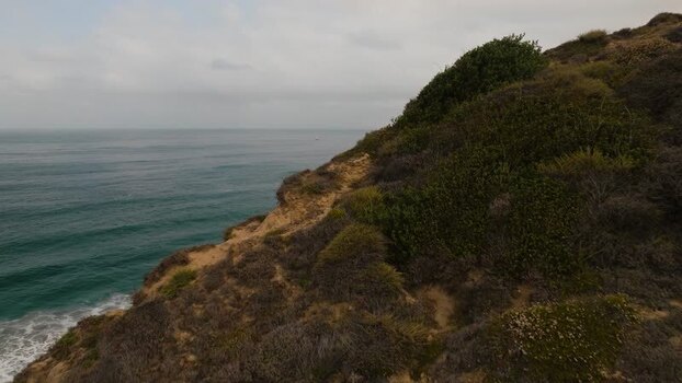 Aerial view of La Jolla Cove cliffs and the ocean United States.