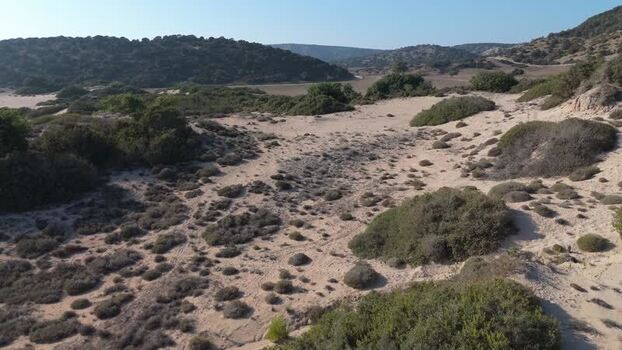 Aerial view of sandy landscape in Famagusta Northern Cyprus.