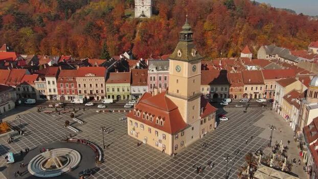 Aerial view of Council House in Brasov Romania. Aerial view of Council House in Brasov Romania.