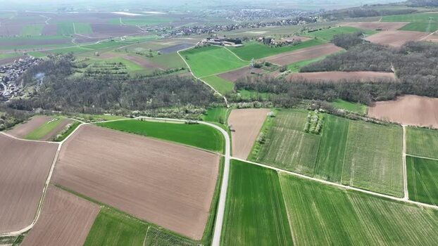 Aerial view of Kochersberg France.