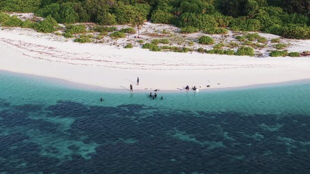 Aerial view of Vaikaradhoo Thundi beach in Maldives. Aerial view of Vaikaradhoo Thundi beach in Maldives.