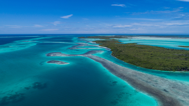 Aerial view of Los Roques archipelago featuring vibrant turquoise waters coral reefs and lush mangrove islands under a clear blue sky in Los Roques Dependencias Federales Venezuela. Aerial view of Los Roques archipelago featuring vibrant turquoise waters coral reefs and lush mangrove islands under a clear blue sky in Los Roques Dependencias Federales Venezuela.