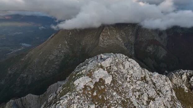Aerial view of Pizzo d Uccello peak Italy.