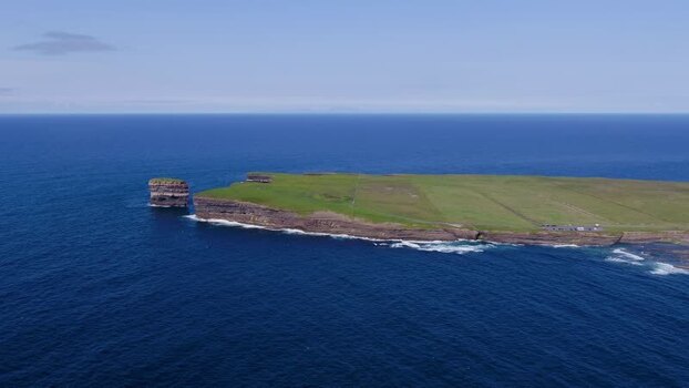 Aerial view of Dun Briste Sea Stack and cliffs Ireland. Aerial view of Dun Briste Sea Stack and cliffs Ireland.