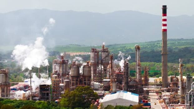 Aerial view of industrial complex Spain.