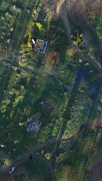 Aerial view of Bernardine Cemetery in Vilnius Lithuania. Aerial view of Bernardine Cemetery in Vilnius Lithuania.