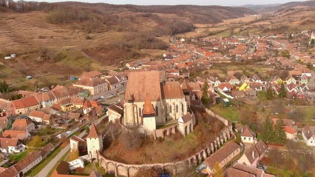 Aerial view of Biertan Fortified Church Romania. Aerial view of Biertan Fortified Church Romania.