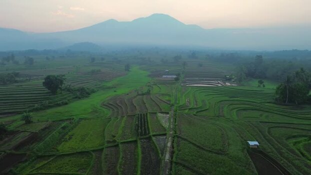 Aerial view of Kemumu rice terraces in Arma Jaya Indonesia. Aerial view of Kemumu rice terraces in Arma Jaya Indonesia.