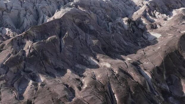 Aerial view of Aletsch Glacier in the Swiss Alps Switzerland.