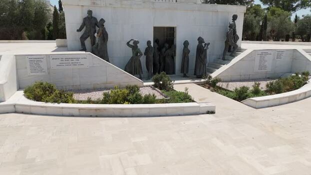Aerial view of the monument in Nicosia Cyprus.