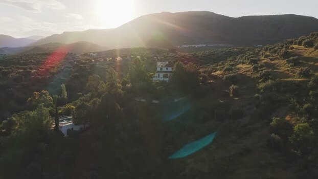 Aerial view of a villa in El Tarajal Spain.