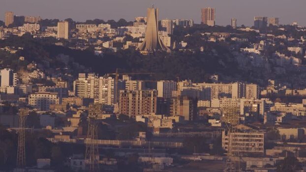 Aerial view of Maqam Echahid in Algiers Algeria.