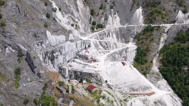 Aerial view of Carrara marble quarries in Italy. Aerial view of Carrara marble quarries in Italy.