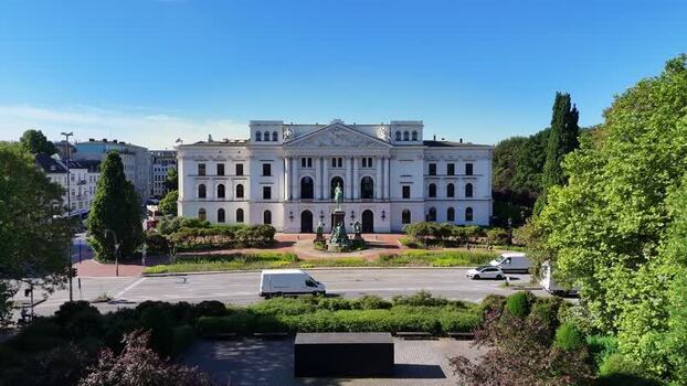 Aerial view of Altona City Hall in Hamburg Germany. Aerial view of Altona City Hall in Hamburg Germany.