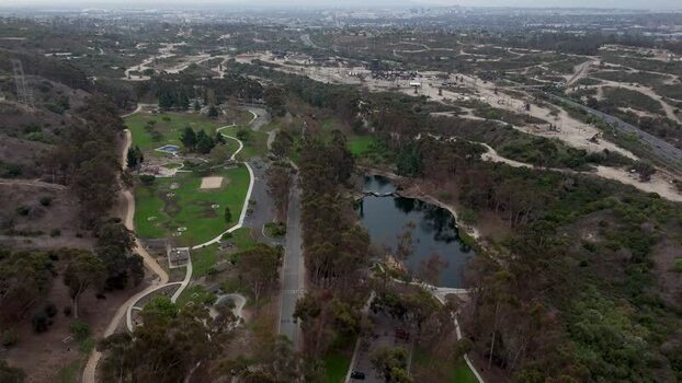 Aerial view of Kenneth Hahn State Recreation Area United States.
