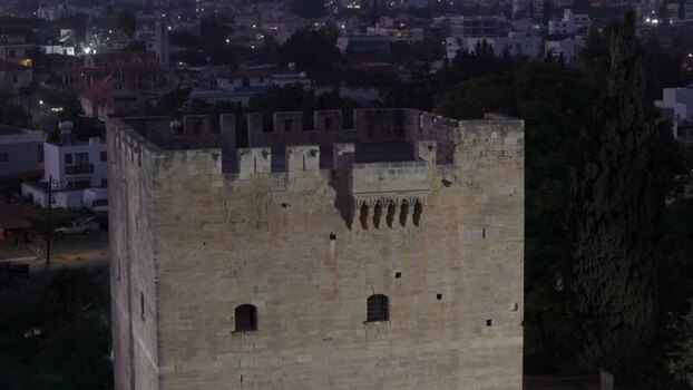 Aerial view of Venetian Walls tower in Nicosia Cyprus.