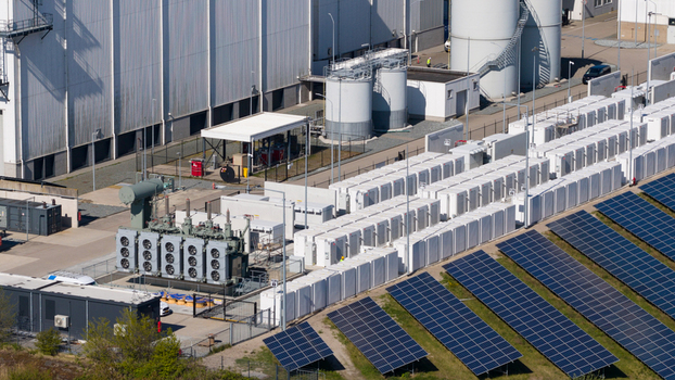 Aerial View of Battery Park at Power Plant in Lelystad Aerial View of Battery Park at Power Plant in Lelystad