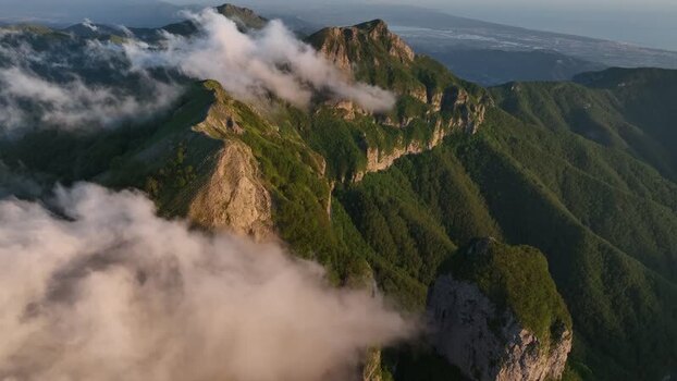 Aerial view of Foce del Pallone mountain ridges Italy. Aerial view of Foce del Pallone mountain ridges Italy.
