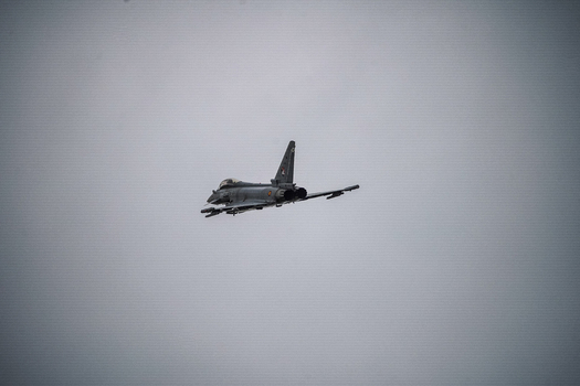Berlin Germany 13 June 2026 View of Eurofighter Typhoon performing an aerial display at the ILA Berlin Air Show against a cloudy sky. Berlin Germany 13 June 2026 View of Eurofighter Typhoon performing an aerial display at the ILA Berlin Air Show against a cloudy sky.