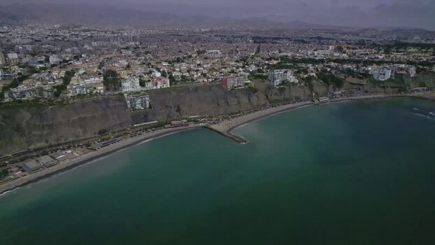 Aerial view of Circuito de Playas in Barranco Peru. Aerial view of Circuito de Playas in Barranco Peru.