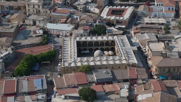 Aerial view of Buyuk Han in Nicosia Cyprus.