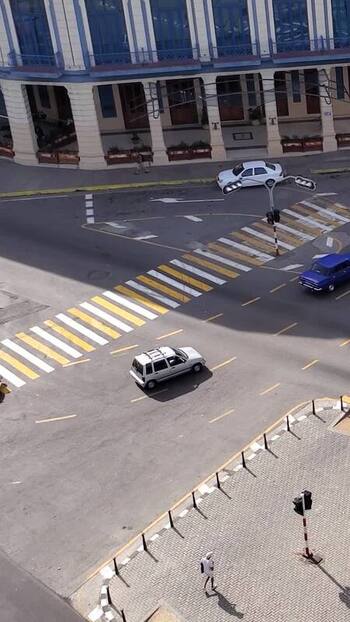 Aerial view of Paseo del Prado in Havana Cuba.