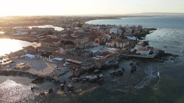 Aerial view of the historic fishing village of Marzamemi Italy. Aerial view of the historic fishing village of Marzamemi Italy.