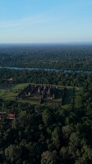 Aerial view of Angkor Wat temple complex Cambodia. Aerial view of Angkor Wat temple complex Cambodia.