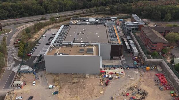 Aerial view of Ark Data Centres at Longcross Park United Kingdom. Aerial view of Ark Data Centres at Longcross Park United Kingdom.