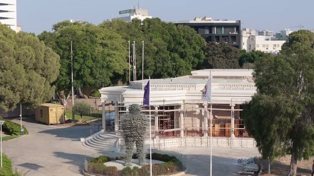 Aerial view of Leventis Municipal Museum in Nicosia Cyprus.