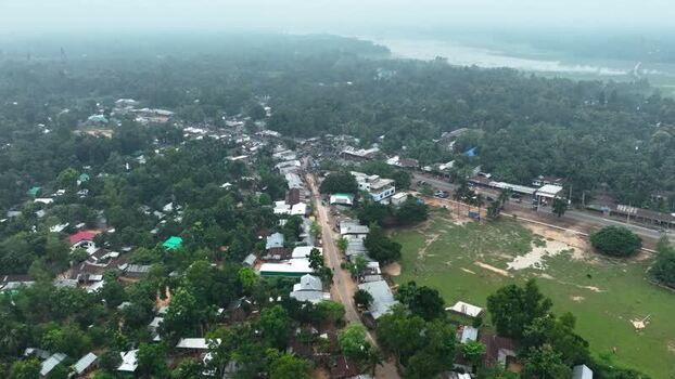 Aerial view of the rural town of Madhupur Bangladesh. Aerial view of the rural town of Madhupur Bangladesh.