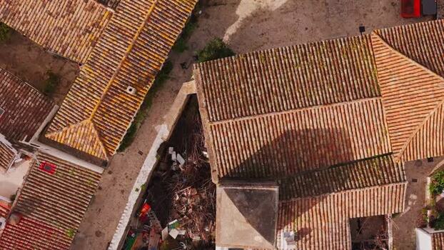 Aerial view of Castellar Viejo historic rooftops Spain. Aerial view of Castellar Viejo historic rooftops Spain.