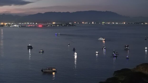 Aerial view of Guanabara Bay at night in Rio de Janeiro Brazil. Aerial view of Guanabara Bay at night in Rio de Janeiro Brazil.