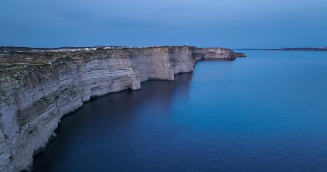 Aerial view of Sanap cliffs Malta.
