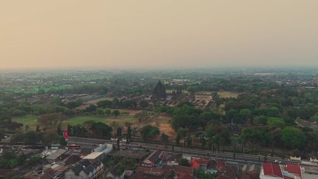 Aerial view of Prambanan Temple in Yogyakarta Indonesia. Aerial view of Prambanan Temple in Yogyakarta Indonesia.