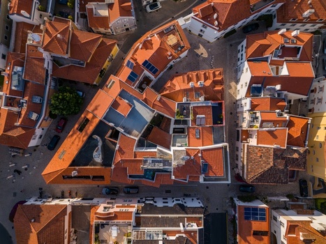 Aerial view of the historic town of Cascais with its characteristic red tiled roofs narrow streets and traditional architecture in Cascais Lisbon Portugal. Aerial view of the historic town of Cascais with its characteristic red tiled roofs narrow streets and traditional architecture in Cascais Lisbon Portugal.