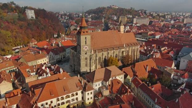 Aerial view of the Black Church in Brasov Romania. Aerial view of the Black Church in Brasov Romania.