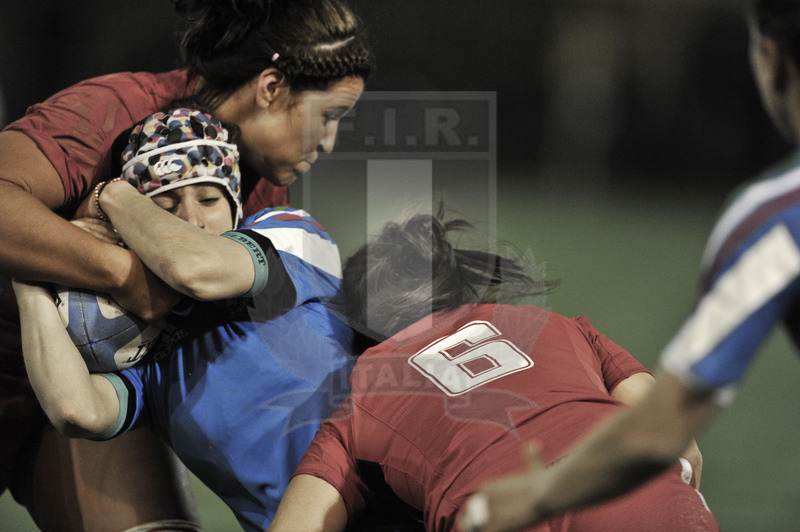 Rbs Sei Nazioni Donne 2015, Padova, stadio Plebiscito, 21-03-2015, Italia Donne v Galles Donne, Michela Silleri difende palla.