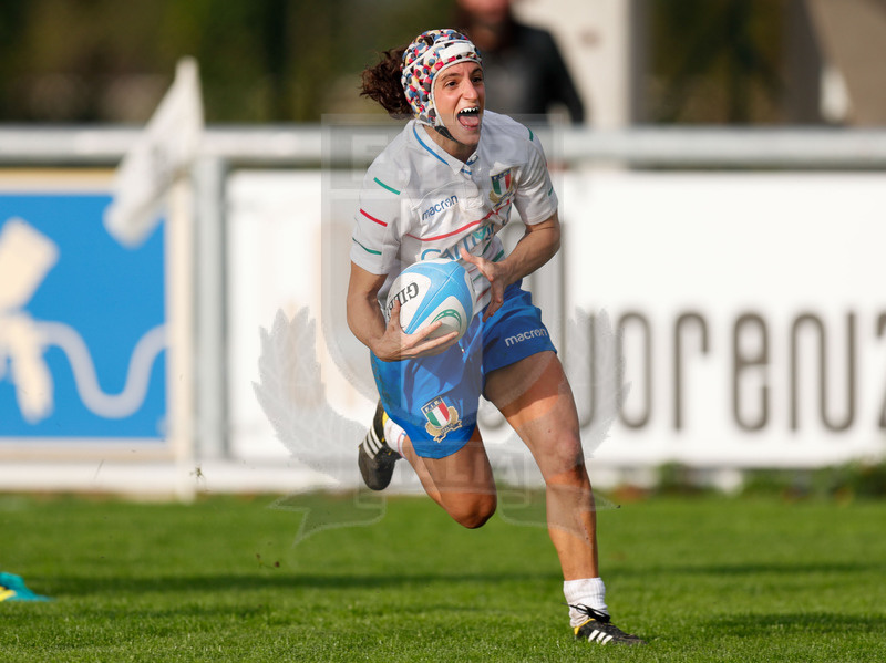 Test Match Donne Novembre 2018, Calvisano (BS), Pata Stadium, 4-11-2018, Italia Femminile v Scozia Femminile. Michela Sillari lanciata in meta. Foto: Roberto Bregani/Fotosportit
