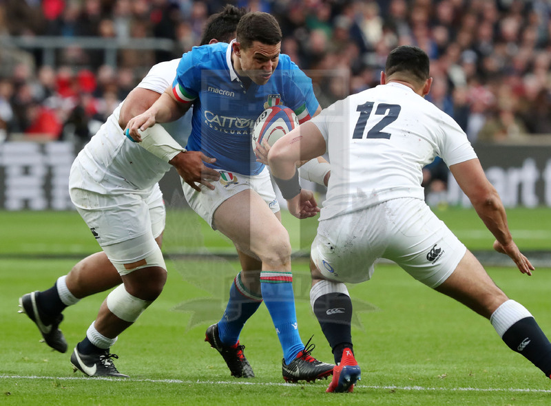 Guinness Sei Nazioni 2019, Round 4, Londra, Twickenham 09/03/2019, Inghilterra v Italia,il break di Luca Morisi. Foto Daniele Resini/Fotosportit