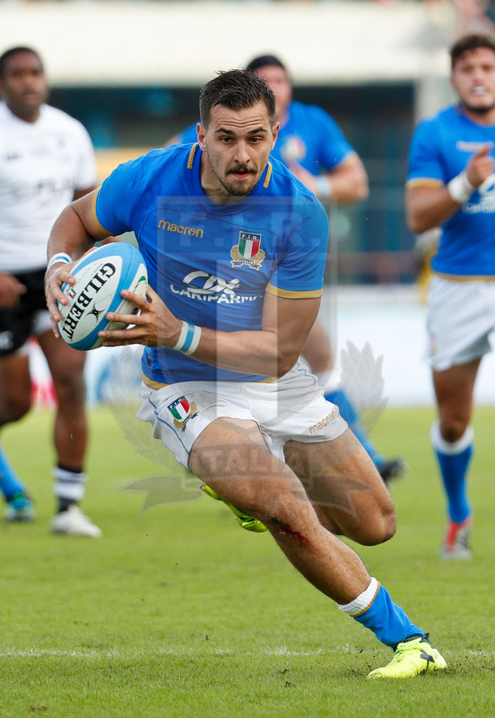Credit Agricole Cariparma Test Match 2017, Catania, Stadio Massimino, 11-11-2017, Italia v Fiji. Mattia Bellini in fuga. Foto: Roberto Bregani / Fotosportit
