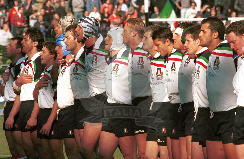 Lloyds TSB Sei Nazioni 2000, Round 1, Roma, stadio Flaminio 05/02/2000, Italia v Scozia, Azzurri schierati all\