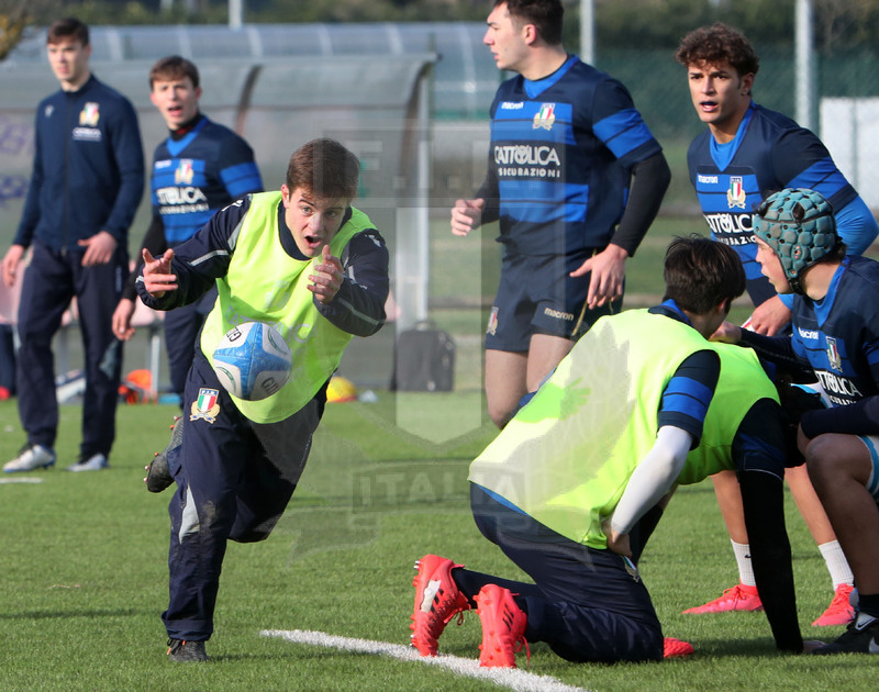 Sei Nazioni 2021, Parma, Cittadella del Rugby 12/01/2021, raduno della Nazionale U20, sessione di allenamento, apertura di Manfredo Albanese-Ginammi.
