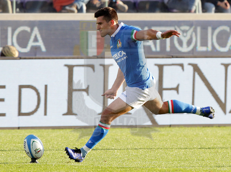 Cattolica Test Match 2018, Firenze, stadio Artemio Franchi 10/11/2018, Italia v Gorgia, Tommaso Allan al calcio piazzato. Foto Daniele Resini/Fotosportit