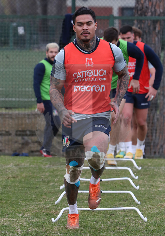 Guinness Sei Nazioni 2021, Roma, Centro Coni Giulio Onesti 29/01/2021, raduno della Nazionale maggiore, allenamento in campo, Monty Ioane. Foto Daniele Resini/Fotosportit.