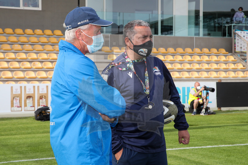 Guinness PRO14 Rainbow Cup 2020-2021, Parma, Stadio Lanfranchi, 7//05/2020, Zebre vs Benetton. Kieran Crowley e Michael Bradley durante il warm-up. Foto: Roberto Bregani/Fotosportit