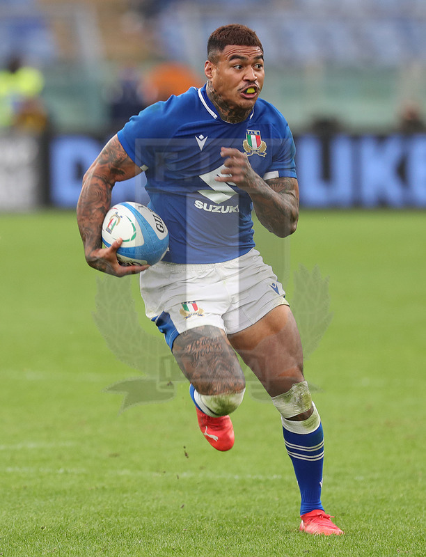 Autumn Nations Series 2021, Roma, Stadio Olimpico, 06/11-2021, Itallia vs Nuova Zelanda, Monty Ioane. Foto Daniele Resini/Fotosportit