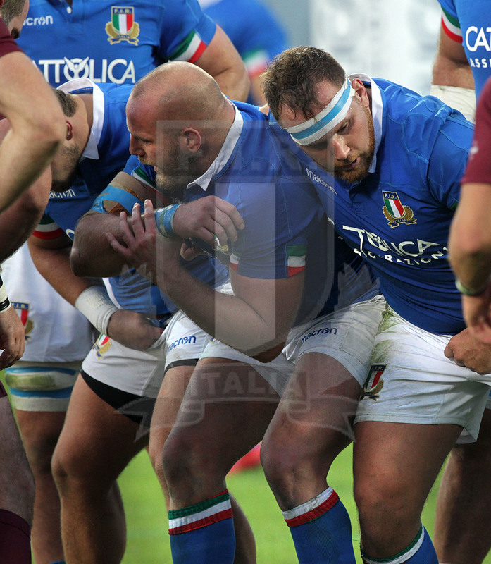 Cattolica Test Match 2018, Firenze, stadio Artemio Franchi 10/11/2018, Italia v Gorgia, Leo Ghiraldini con Andrea Lovotti in prima linea. Foto Daniele Resini/Fotosportit