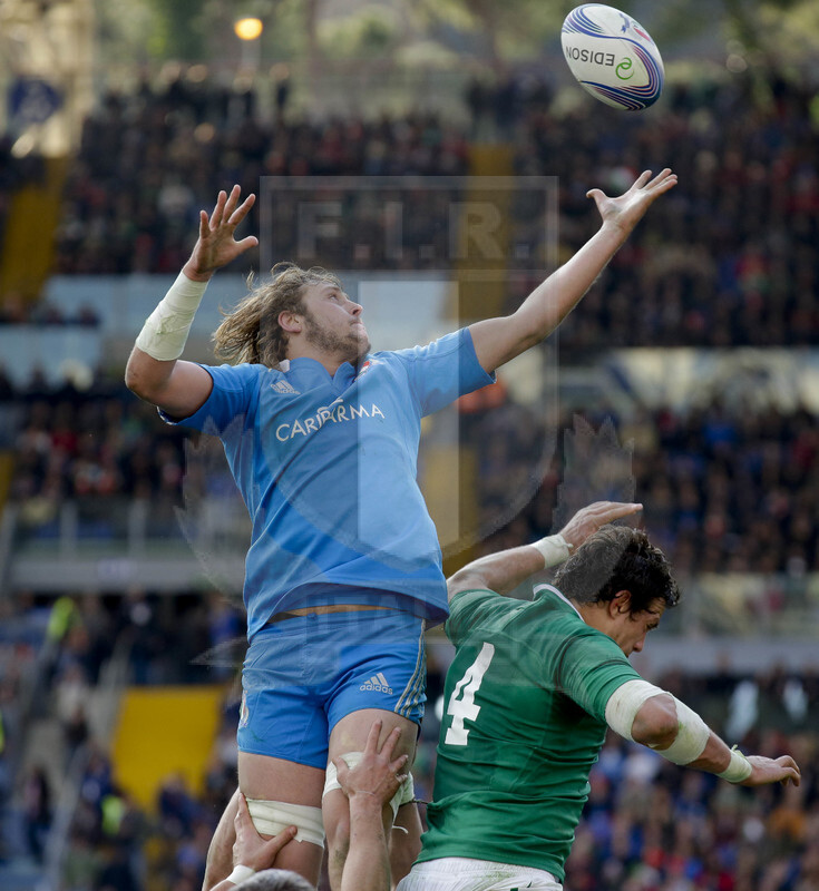 RBS 6 Nazioni 2013, Roma, Stadio Olimpico, 16-03-2013, Italia v Irlanda. Joshua Furno conquista l\