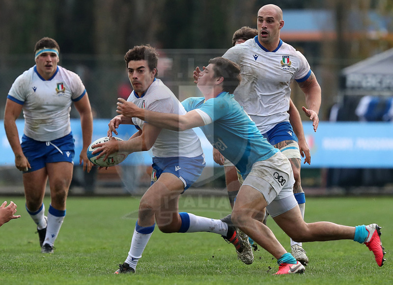 Nazionale A, Test Match 2021, Padova, stadio Plebiscito 14/11/2021, Italia A v Uruguay, Del Zilio muove palla. Foto Daniele Resini/Fotosportit